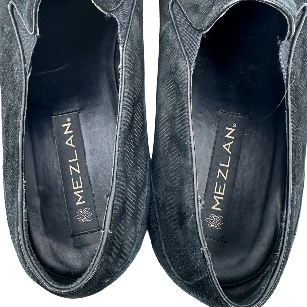 Mezlan Merlin Mens Black Suede Textured Diamond Loafers Shoes Size 14 M‎ Spain
